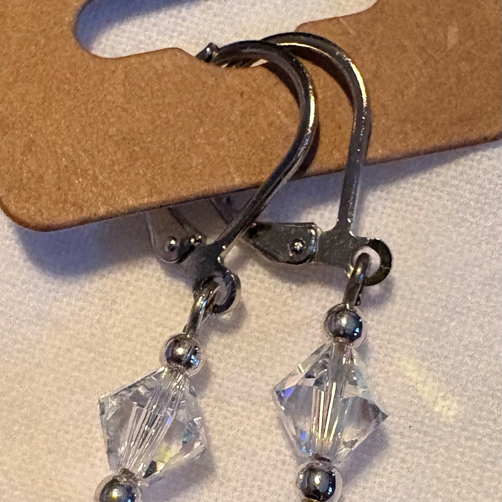 Chic Silver Crystal Dangle Earrings